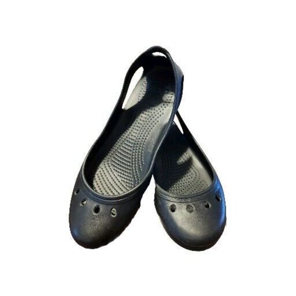 Shoes - Crocs Women Shoe Kadee Size 8 Black Slip On Ballet Flat Mary Jane Slingback